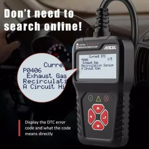 ANCEL AS100 OBD2 Scanner Car Code Reader Diagnostic Scan Tool Check Engine Fault  Read Codes Clears Codes
