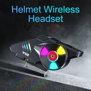 Coralme Y60 Wireless Bluetooth Motorcycle Helmet Headset Cycling Waterproof Noise Cancelling Helmet Headset with RGB Dazzling Color Lighting