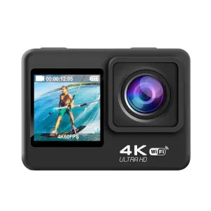 4K 60FPS WiFi Camera with Dual Color Screen 170 Wide Viewing 30M Waterproof EIS Anti-shake Outdoors Sports Camera