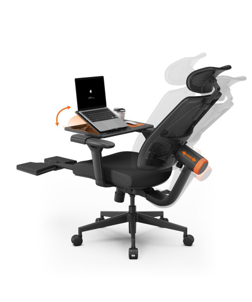 Newtral MagicH-BP Ergonomic Chair with Footrest - Home Office Desk Chair with Auto-Following Lumbar Support, 4D Armrest, Seat Depth & Height Adjustable, 96-136 Reclines