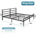 Lusimo King Bed Frame with Headboard 14 Inch Platform Bed Frame No Box Spring Needed Metal King Size Bed Frame with Storage  Heavy Duty Steel Slat and Anti-Slip Support Easy Quick Lock Assembly