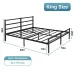 Lusimo King Bed Frame with Headboard 14 Inch Platform Bed Frame No Box Spring Needed Metal King Size Bed Frame with Storage  Heavy Duty Steel Slat and Anti-Slip Support Easy Quick Lock Assembly