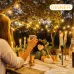 Elfeland 11M 15 Bulbs Solar Powered Outdoor String Lights Remote Control Waterproof IP65 Warm USB Ambiance Lighting Camping Backyard Decorations