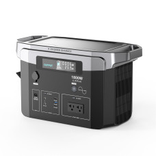 PYS-PEK 1800W 1536Wh Portable Power Station LCD Diplay Emergency Backup Power Supply with 1800W AC Output / 2*DC 12V/10A / USB 5V/2.4A / 18W QC3.0 / PD100W USB-C / CigaretteDC Output for Home Emergency Outdoor Camping Laptops Phones Drones