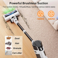 MOOSOO S5 Mate BLDC Cordless 20KPa Handheld Vacuum Cleaner Powerful Brushless Suction with Green LED Floor Brush Light