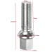 35mm Thread Silver Car Tire Screw Radius Wheel Lug Nut Bolts For Audi