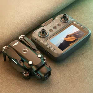 SHRC V156 MAX WiFi FPV with 5.6inch LCD Screen Controller HD Dual Camera Servo Gimbal Optical Flow Positioning Brushless Foldable RC Drone Quadcopter RTF