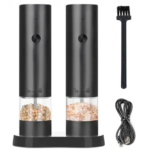 Electric Grinder USB Charging Electric Pepper Grinder Black Peppercorns Sea Salt Grinder Adjustable Coarseness Large Capacity Automatic Spice Grinder Kitchen Cooking Tool