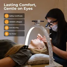 Janolia Half Moon Light for Nail Desk 29In Nail Tech Lamp Nail Table Light 7 Color Modes 10 Brightness for Tattoo/Eyelashes/Nail/Spa/Salon/Makeup