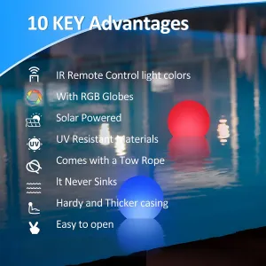 Solar Pool Floater Light Chlorine Dispenser RGB LED Color Changing Solar Powered UV Resistant Large Tablet Capacity Pool Sanitizer