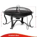 SINGLYFIRE 29 inch Fire Pits for Outside Firepit Outdoor Wood Burning Pit Steel Firepit Bowl for Patio Backyard Camping