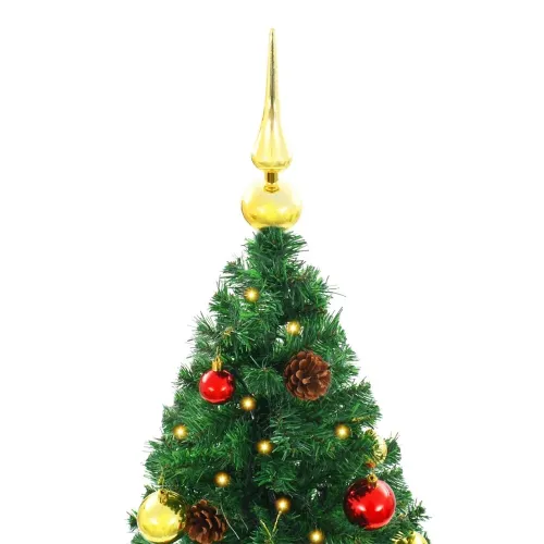 Artificial Christmas Tree,Xmas Pine Tree with 200 LEDs,Easy Assembly Premium Spruce with Metal Stand and 910 Branches for Home,Office,Party,Holiday Indoor Outdoor Decoration