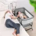4-In-1 Infant Bedside Crib Portable Baby Sleeper Adjustable Height Stitching Big Bed for 0-36 Months Children