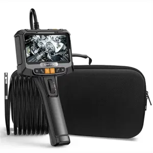 8mm Probe 8 LED Industrial Borescope Dual Lens 360 Degree Rotating Inspection Camera 5 Inch 1080P HD Screen IP67 Waterproof High Temperature Protection