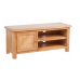 Solid Oak Wood TV Cabinet With Two Convenient Cable Outlets Brown 40.6"x14.2"x18.1