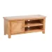 Solid Oak Wood TV Cabinet With Two Convenient Cable Outlets Brown 40.6"x14.2"x18.1