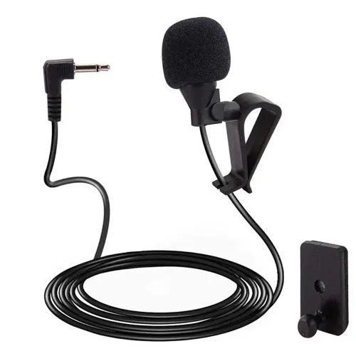 Car Audio Microphone 3 Meters 2.5mm Jack Plug External Microphone Dual Mounting Options for Car Radio Receiver