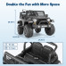 FUNTOK 12V 7AH 2 Seater Kids Electric Ride on Truck Battery Powered Wireless Remote Control Bluetooth Spring Suspension MP3 Player & LED Lights Ride Toy Motorized Car for Toddlers Children Christmas Birthday Gift