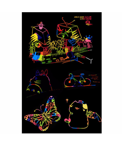 Funny Scratch Children Painting Notebook DIY Drawing Toy Big Blow Painting Children Educational Toys