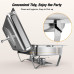 Warmounts 2/4/6-Pack Chafing Dishes Set 9QT/Foldable Glass Lid, Stainless Steel Food Warmer Set, Full Size Water Pan, Fuel Holder for Cooked Food Insulation for Party Catering Events Wedding Banquet
