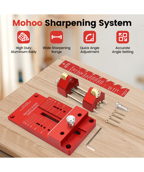 Mohoo Sharpening System Honing Guide Sharpening Holder Angle Fixture Angle Gauge for Woodworking Chisel