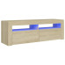 TV Cabinet with LED Lights Sonoma Oak 47.2"x13.8"x15.7