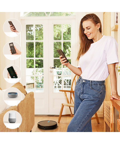 Proscenic 850T Smart Robot Cleaner 3000Pa Suction Three Cleaning Modes 250ml Dust Collector 200ml Electric Water Tank Alexa Google Home App Control