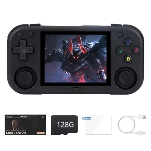 128G MagicX Mini Zero 28 Retro Handheld Gaming Console Bliut in 11256+ Games 2.8 Inch IPS Android System 30+ Emulators 2900mAh Lightweight Portable Pocket Video Game Console