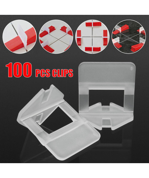 MACHIFIT 100/200Pcs 1.0mm 1.5mm White Ceramic Tile Leveling System Clip Tiling Accessibility Spacer Plastic Clip