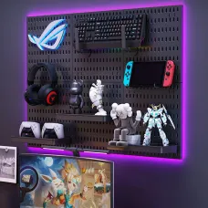 Multifunctional Pegboard Wall Organizer PP 30x30cm Set Heavy Load Modular Design Gaming Peripheral Storage Hooks Shelves Detachable Accessories