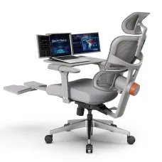 NEWTRAL NT002 Ergonomic Office Chair with Footrest High Back Desk Chair with Unique Adjustable Lumbar Support Backrest Seat Depth Adjustment Tilt Function 4D Armrest Recliner Chair for Home Office