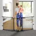 KINGSO White/Black Adjustable Auto Close Metal Baby Gate with Swing Door For Doorway Stairs