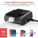 120W 3Socket Car Charger Adapter 4USB Car 12V/24V Car Socket Splitter with Voltage Monitor Display Independent Switch