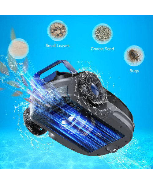 Vimily S1 Cordless Pool Robot Vacuum, Robotic Pool Rechargeable Cleaner for Above Ground & In-Ground Swimming Flat Pools, Lasts 120 Mins, Automatic Self-Parking & Obstacle Avoidance