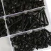 340Pcs Pan Head Tapping Screw Cross Head M3/M3.5/M4/M4.8 Self Tapping Screw Set Assortment Kit Black Furniture Carbon Steel