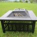 Fire Pit 32'' Wood Burning Firepit Metal Square Outdoor Fire Tables SteelFire Pit Bowl with Spark Screen Cover, Poker Log Grate for Patio Camping Backyard Garden Picnic, 8866