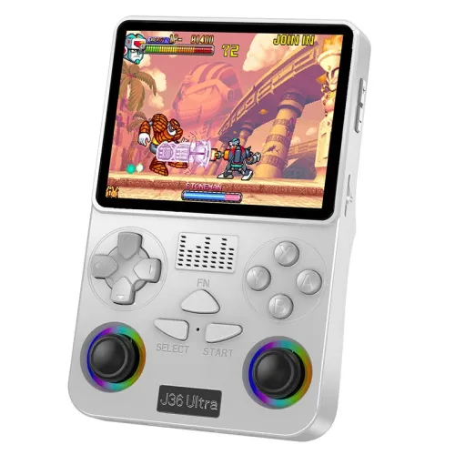 128G J36Ultra Handheld Game Console 3.5-inch Screen with RGB Joystick 8-Core A7 Processor 3000mAh Battery Retro Portable WiFi Gaming Player Console
