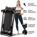 Bominfit JK1609A Folding Treadmill 2.5HP Motor 12km/h Max Speed 120kg Weight Capacity 14 inch Running Belt bluetooth Music LED Display Installation-free Fitness for Home Gym Workouts