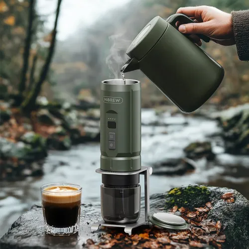 HiBREW H4C Portable Espresso Coffee Machine 20 Bar Pressure Detachable 7500mAh Battery Coffee Powde NS & DG Capsules Compatible Outdoor Coffee Maker