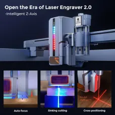 Refurbishned iKier K1 Ultra 36W Laser Engraver + R2 Rotary 800mm/s Engraving Speed Auto Focus Infrared Positioning USB Wi-Fi Control