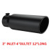 3 Inch Inlet 4 Inch Outlet Exhaust Tip 12 Inch Length Tail Pipe Anti-Corrosive High Temperature Resistant Black Silver Angle Cut Design for Car Truck SUV