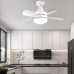 18 Inch E27 Screw Head Fan Light Remote Control Three Color Dimming Detachable Fan Leaf Household Silent Small Fan Light