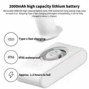 Xiaomi Mijia Cordless Electric Car Washing Gun 2.4MPA High Pressure Washer Foam Nozzle Car Cleaning Care Cordless Car Washing Water Gun