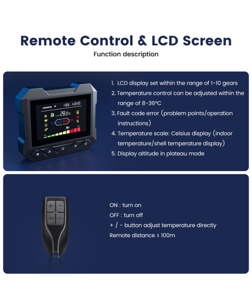 Hcalory Air Diesel Heater Parking Heater bluetooth 8KW 12V LCD Remote Control for Bus
