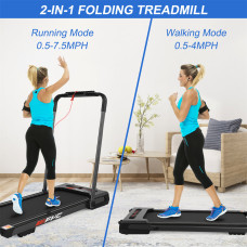 FYC JK31-8A 2 in 1 Home Office Folding Treadmill - 2.5HP Quiet Motor | 1-12km/h Running & Walking | Installation-Free | Remote Control | Folding Handle | Smart LED Display | Max 140kg User Weight