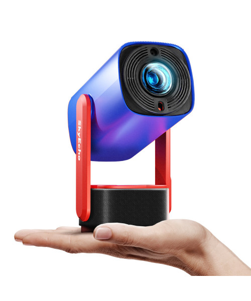[US Direct}SkyEcho FreeONE Ceiling Projector 1080P Supported 350Ansi Lux Android TV  Auto Focus Auto Keystone Correction 270 Adjustment Built-in Audio WIFI6 Cast Screen Mini LED Projector Portable Outdoor Movie