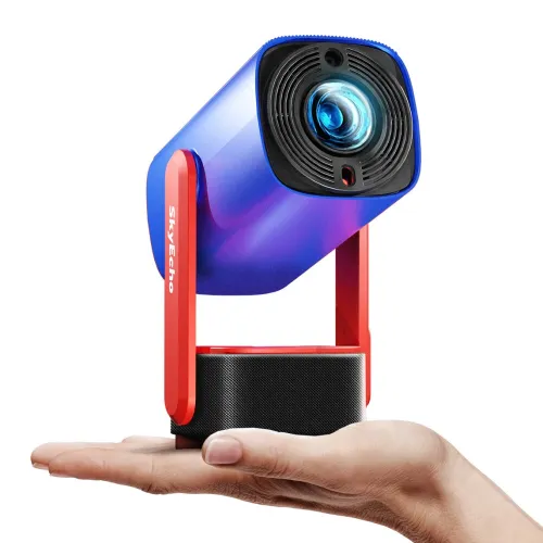 SkyEcho FreeONE Ceiling Projector 1080P Supported 350Ansi Lux Android TV  Auto Focus Auto Keystone Correction 270 Adjustment Built-in Audio WIFI6 Cast Screen Mini LED Projector Portable Outdoor Movie