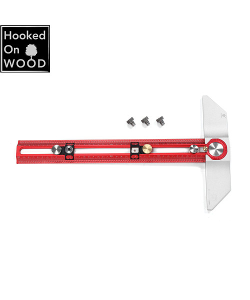 HONGDUI 400mm Hooked On Wood MT-2465 PRO Scriber Marking T Square Ruler Aluminum Alloy Hole Positioning Marking Gauge