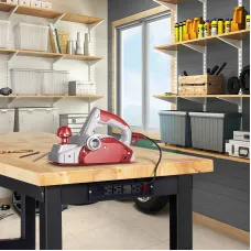 ENJOYWOOD 48 inch Worktable Workbench with Power Outlet 2000 lbs Load Capacity Garage Table Desk Adjustable Height Work Bench for Garage/Wood Shop/Office/Home