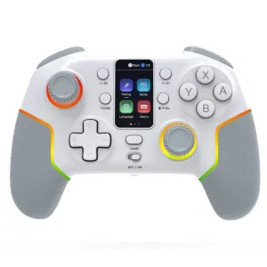 HONCAM STK-7052 RGB Lighting Wireless bluetooth Gamepad with Display Screen Supoorts Vibration Turbo Function with Motion Control Macro Programming for PC/Android/IOS/Switch
